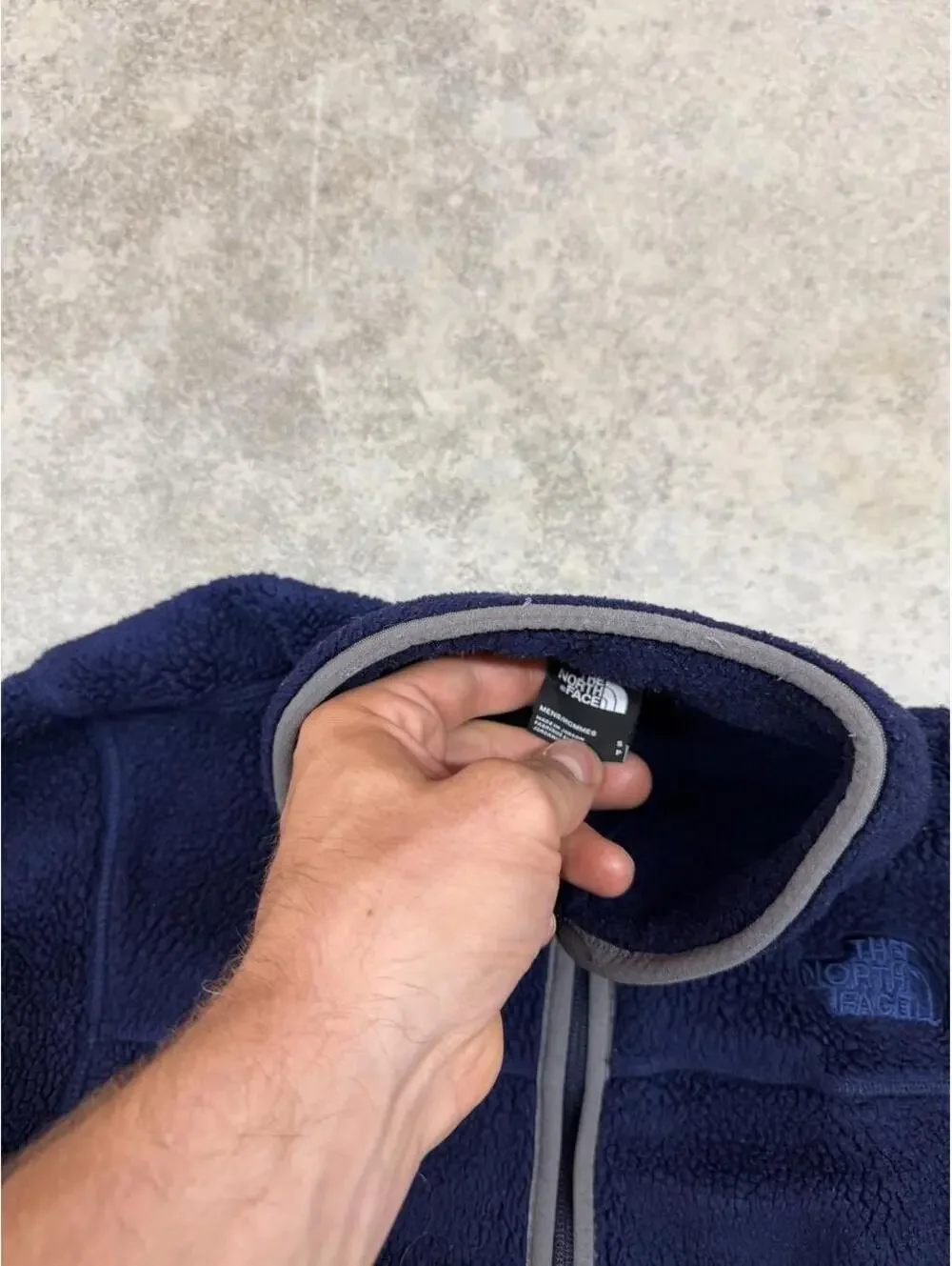 vintage the north face blue full zip fleece jacket size small